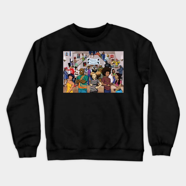 Black Cartoon Reunion #1 Crewneck Sweatshirt by TreTre_Art